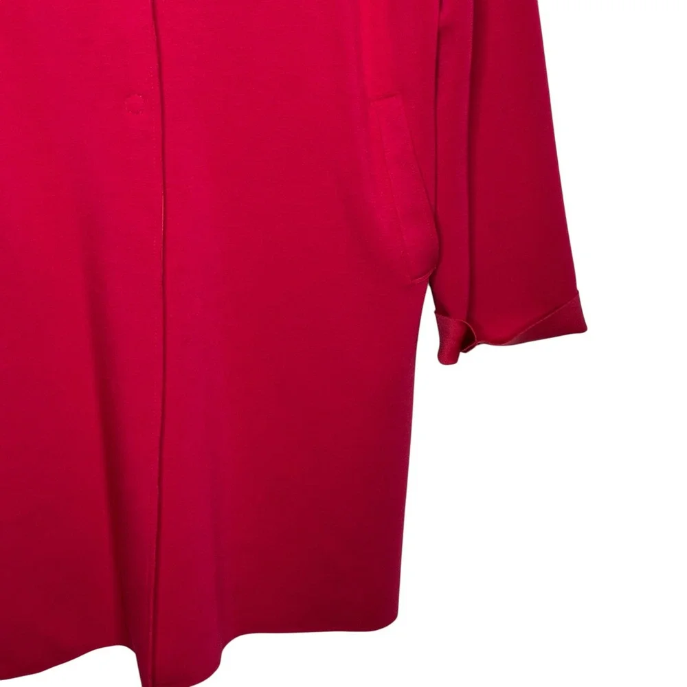 Carolina Belle Montreal Womens XL Hot Pink Longline Blazer Jacket Pocket Fuchsia